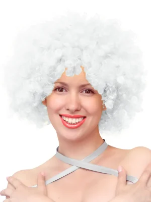 Party Wig Afro Hair White - Peruk 1