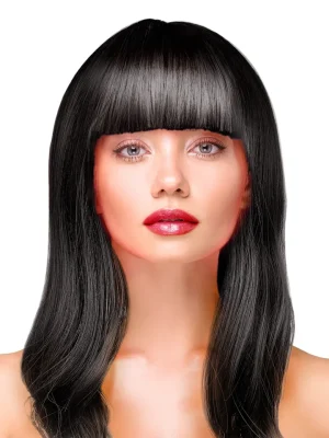 Party Wig Long Straight Black Hair - Peruk 1