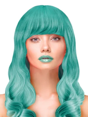 Party Wig Long Wavy Turquoise Hair - Peruk 1