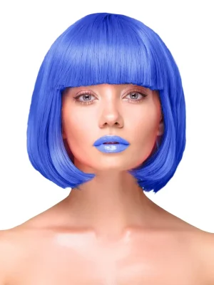 Party Wig Short Straight Hair Dark Blue - Peruk 1