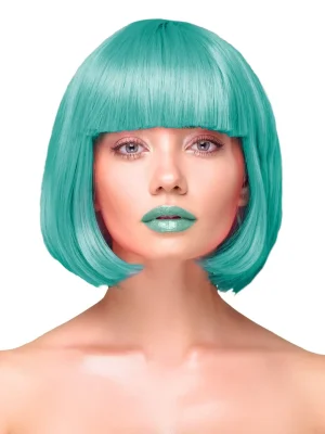 Party Wig Short Straight Hair Turquoise - Peruk 1