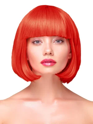 Party Wig Short Straight Red Hair - Peruk 1