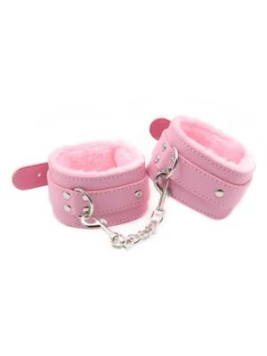 Premium Fur Lined Wrist Restraints Pink - Handbojor 1