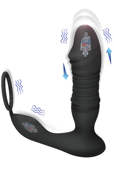 Prostate Massager With Thrusting & App - Prostatavibrator med penisring 2