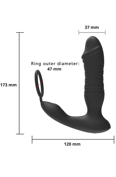 Prostate Massager With Thrusting & App - Prostatavibrator med penisring 3