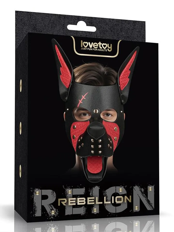 Rebellion Reign Scarred Alpha Pup Mask Red - BDSM mask 1