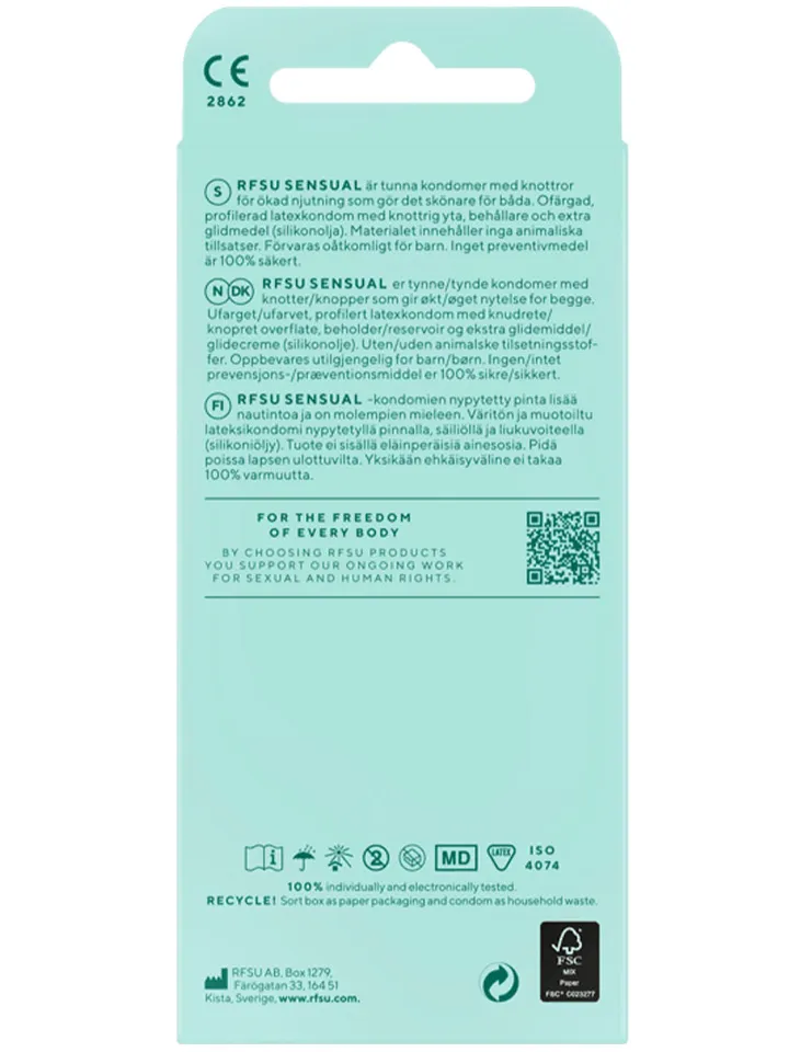 RFSU Sensual (Näkken) Kondomer 10-pack - Knottriga kondomer 2