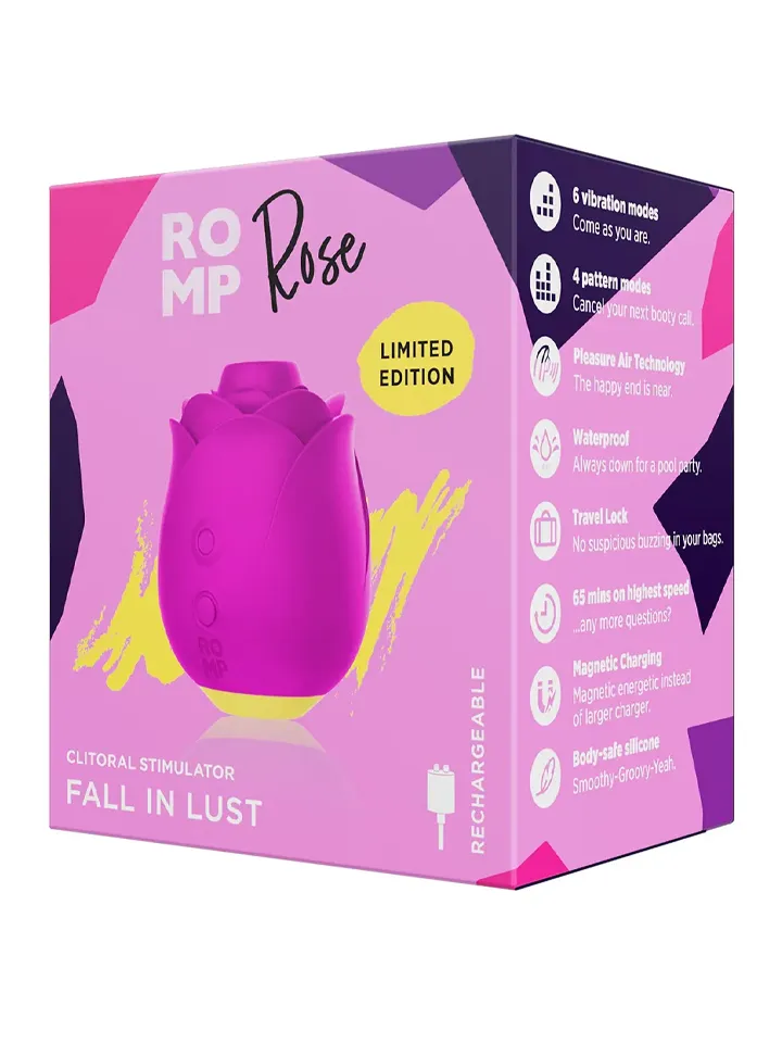 Romp Rose Pleasure Air Stimulator - Lufttrycksvibrator 0