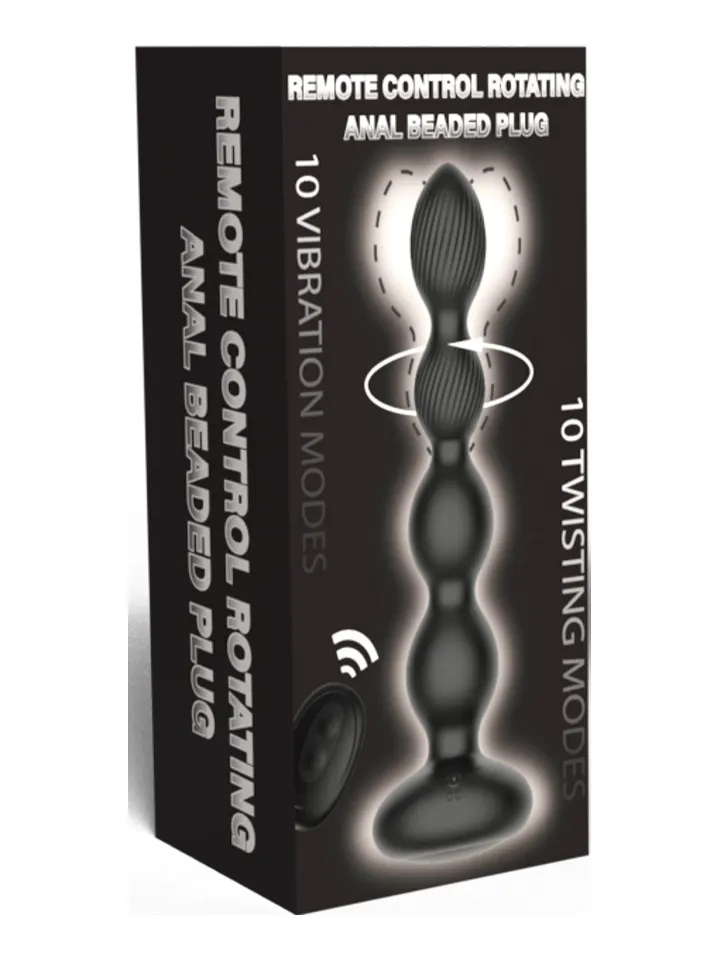 Rotating Anal Beaded Plug - Analkulor med vibration 0