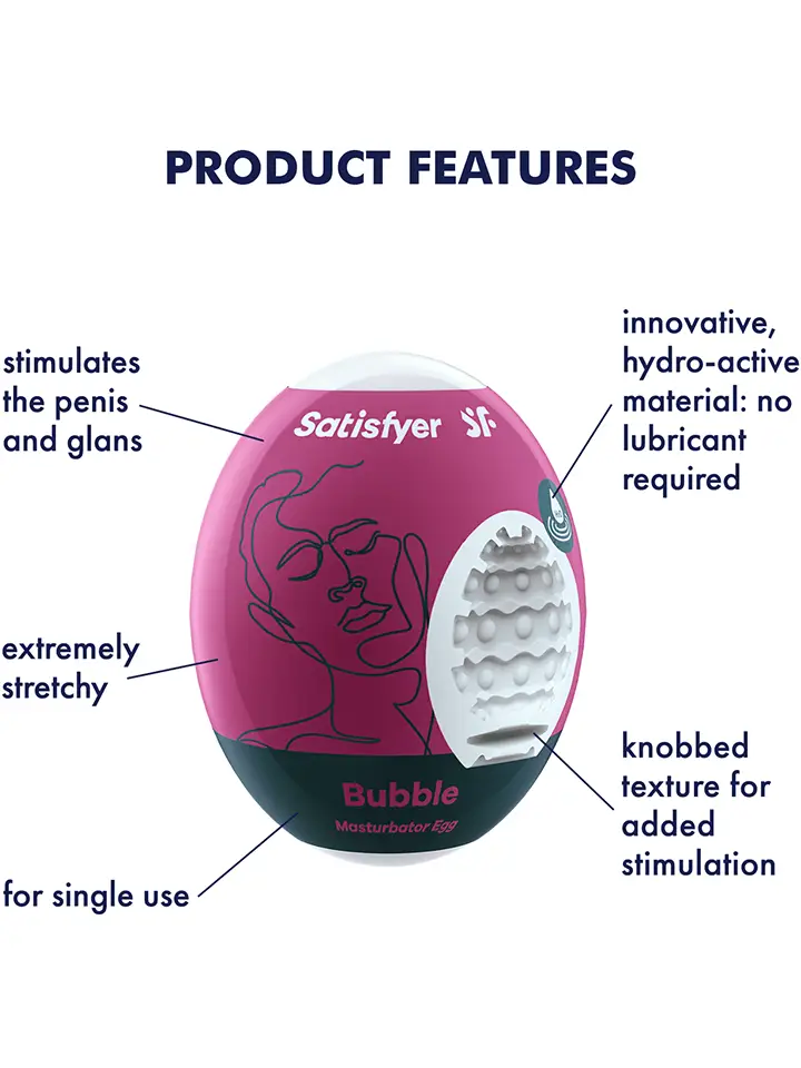 Satisfyer Masturbator Egg Bubble 3-pack - Runkägg 2