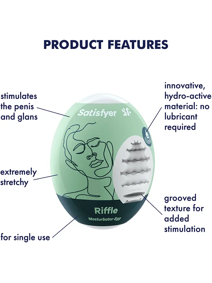 Satisfyer Masturbator Egg Riffle 3-pack - Runkägg 2