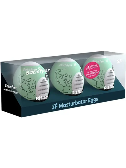 Satisfyer Masturbator Egg Riffle 3-pack - Runkägg 3