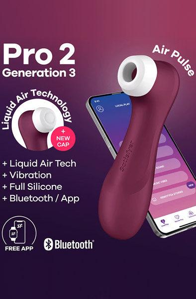 Satisfyer Pro 2 Gen. 3 With Liquid Air & Bluetooth App Red - Lufttrycksvibrator 1
