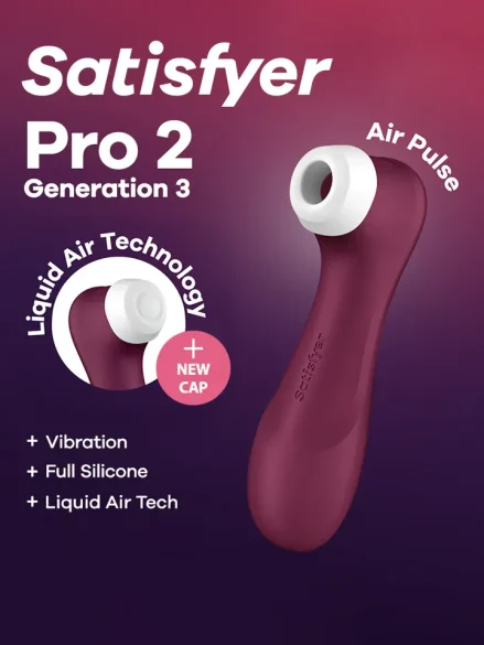 Satisfyer Pro 2 Generation 3 With Liquid Air Red - Lufttrycksvibrator 1