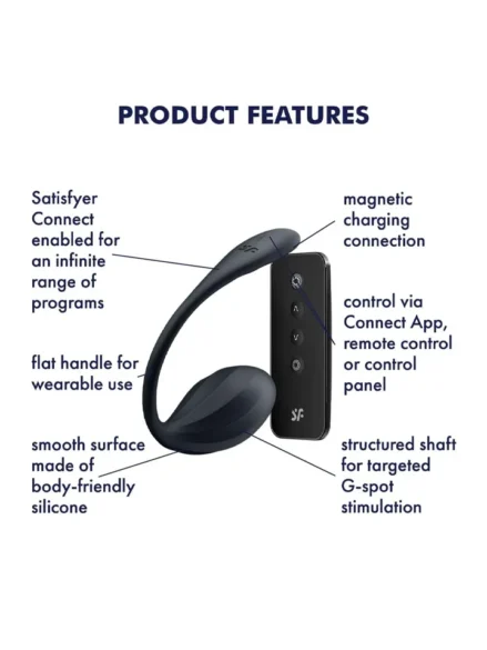 Satisfyer Ribbed Petal App Vibrator Black - Appstyrt vibrerande ägg 2