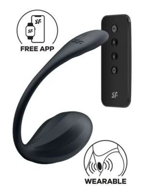 Satisfyer Ribbed Petal App Vibrator Black - Appstyrt vibrerande ägg 1