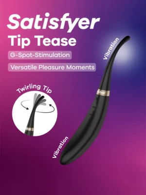 Satisfyer Tip Tease Black - G-punktsvibrator 0