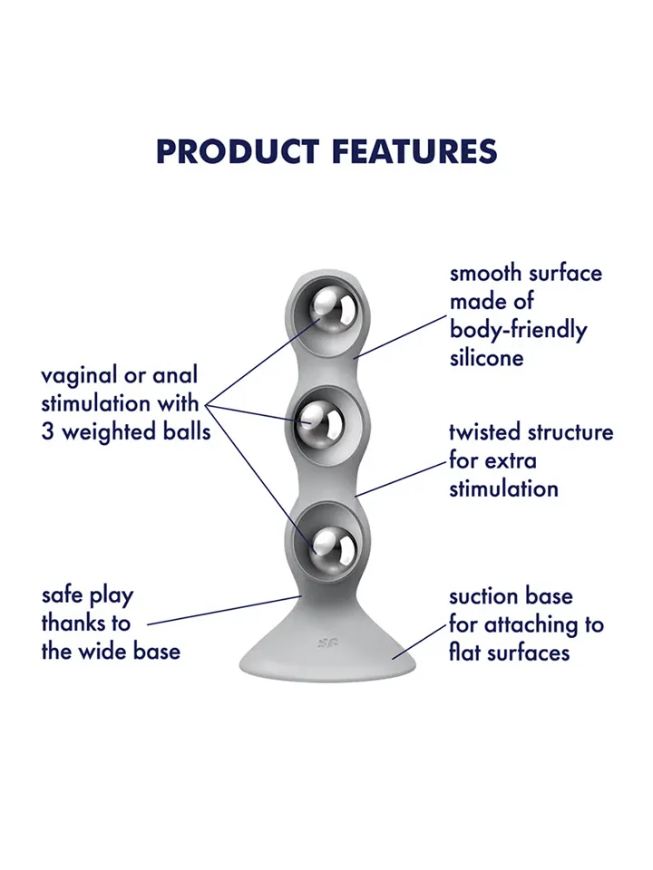 Satisfyer Triple Ball-R Weighted Dildo Grey - Analdildo 2