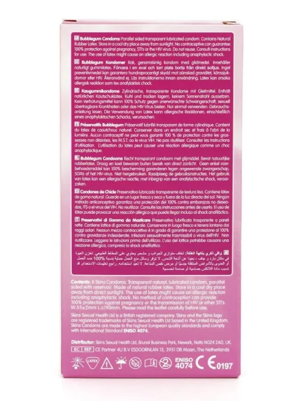 Skins Bubblegum Condoms 8-pack - Smaksatta kondomer 2