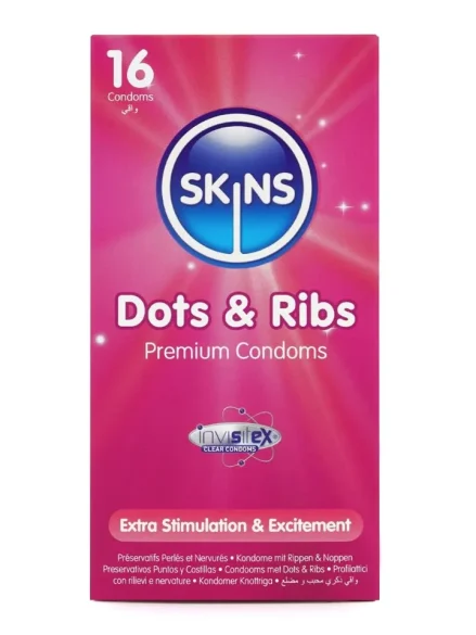 Skins Dots & Ribs Condoms 16-pack - Knottriga kondomer 2