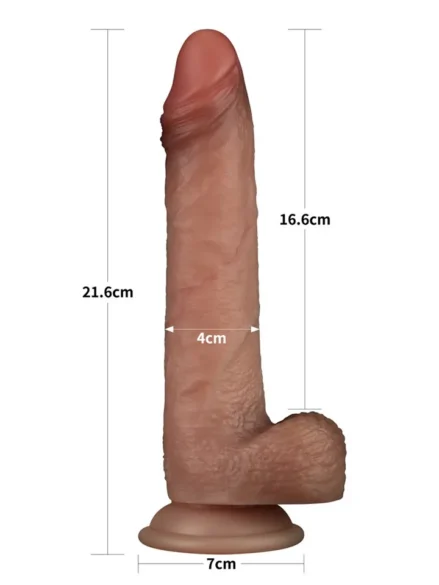 Sliding Skin Pro Dual Layer Silicone Dildo 21,6 cm - Realistisk dildo 3