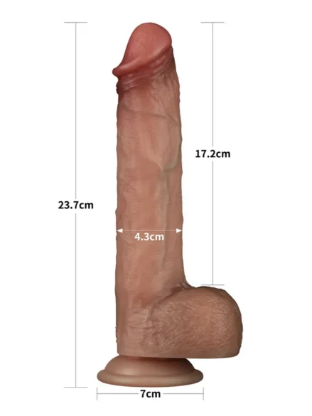 Sliding Skin Pro Dual Layer Silicone Dildo 23,7 cm - Realistisk dildo 3