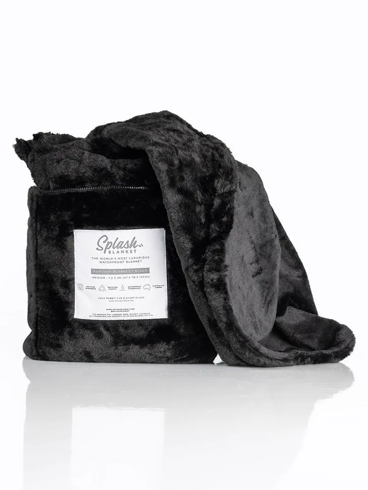Splash Blanket Furlush Black Medium 120x200 cm - Sex lakan 1