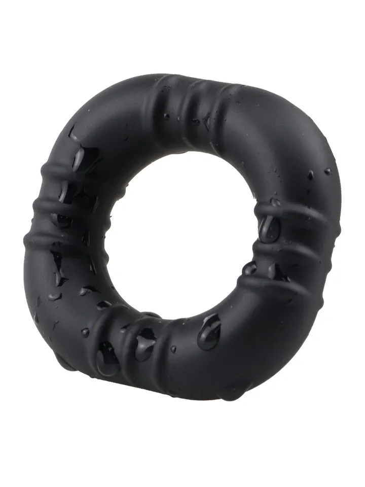 Square Fit Silicone Cock Ring Black - Penisring 1