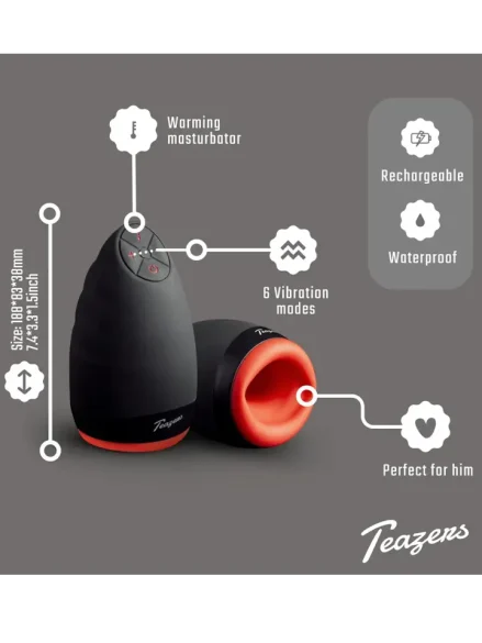 Teazers Heat & Vibration Masturbator - Masturbator med vibration 2