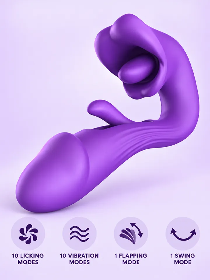 Tongue Flap Dual Vibe Purple - Vibrator 1