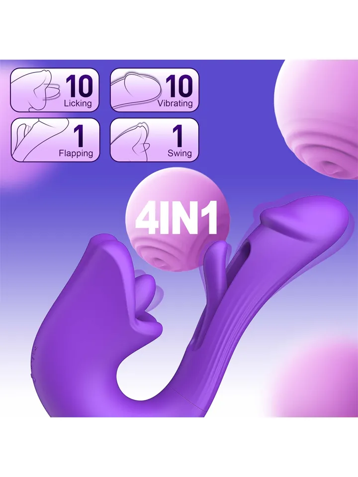 Tongue Flap Dual Vibe Purple - Vibrator 2