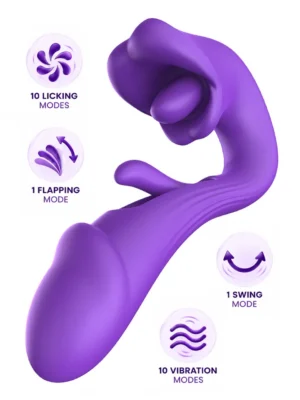 Tongue Flap Dual Vibe Purple - Vibrator 1