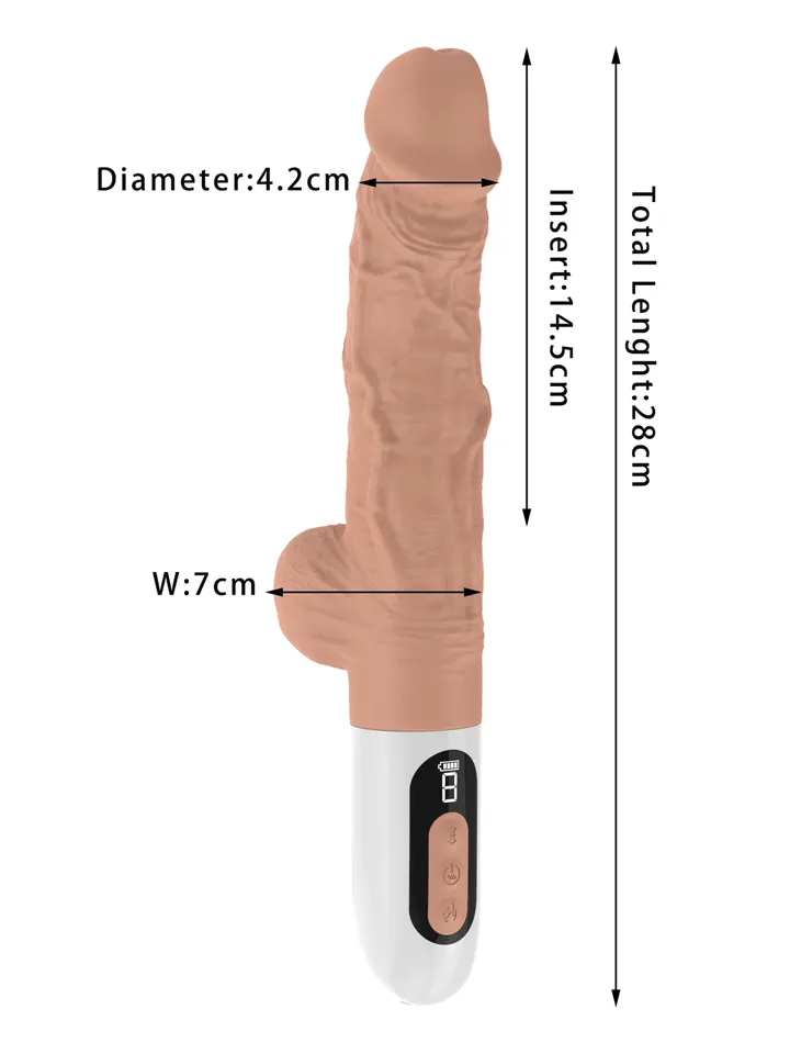 Ultra Realistic Thrusting Motion Vibrator - Dildo med vibrator 0