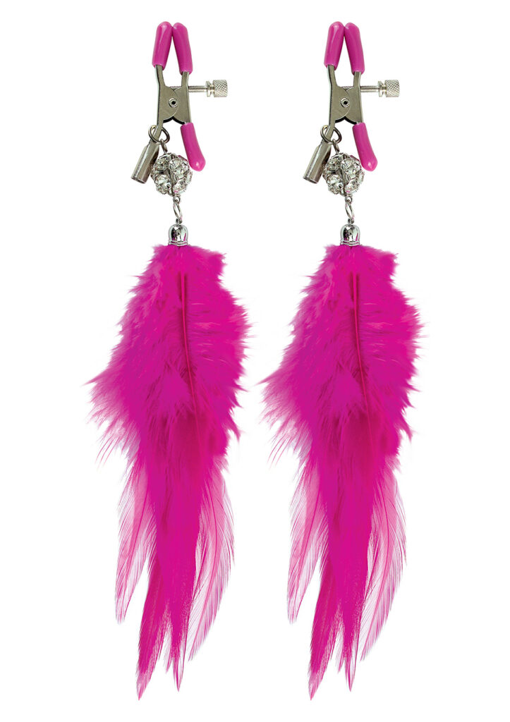 FETISH FANCY FEATHER ANTASY NIPPLE CLAMPS - BRÖSTVÅRTSKLÄMMOR-1