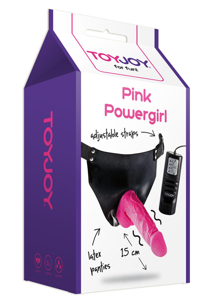 POWERGIRL VIBR. STRAP-ON PINK-1