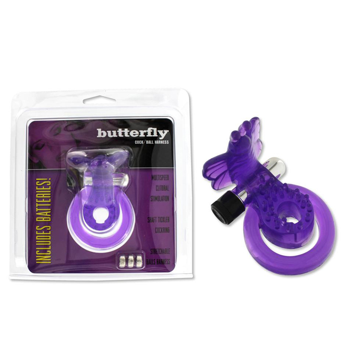 COCK&BALL RING BUTTERFLY JELLY VIBE-2