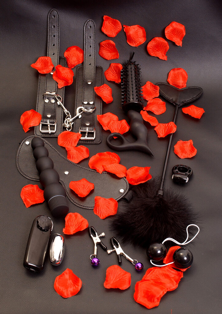 LOVETOY STARTER KIT - 10 delar - ÖGONBINDEL - VIBRATOR - PISKA - SEXLEKSAK SET-2