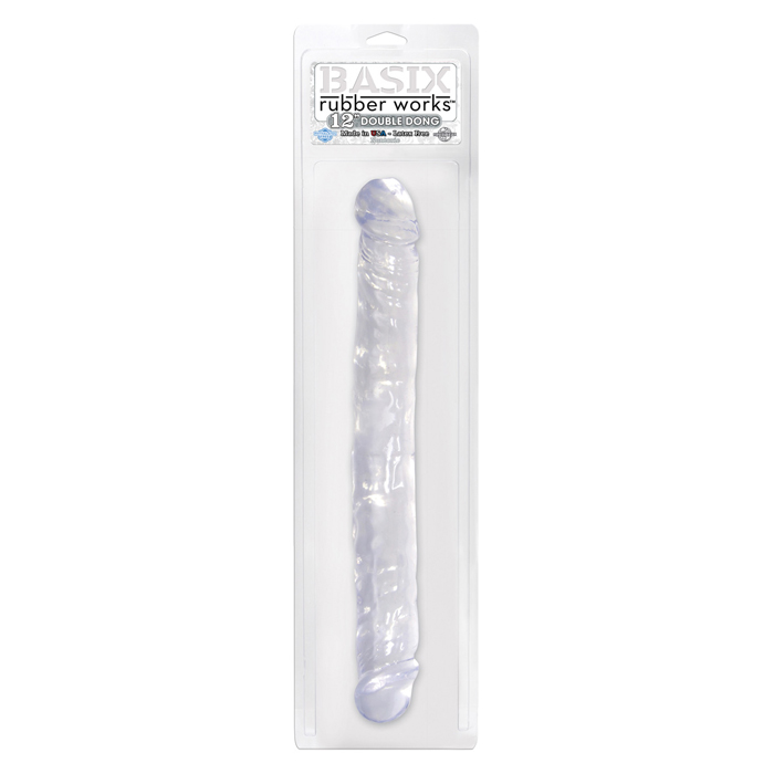 BASIX 12"" DOUBLE DONG CLEAR - 30cm Lång Dubbel dildo * | Dildos - Basix Rubber Works - Basix Rubber Works dildo och sexleksaker - Dong och löspenis till bra pris - Dubbeldildo - bästsäljare | Intimast