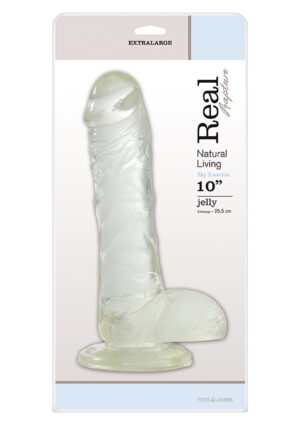 DILDO REAL RAPTURE CLEAR 10 INCH - 25.5 cm klar dildo XXL-1