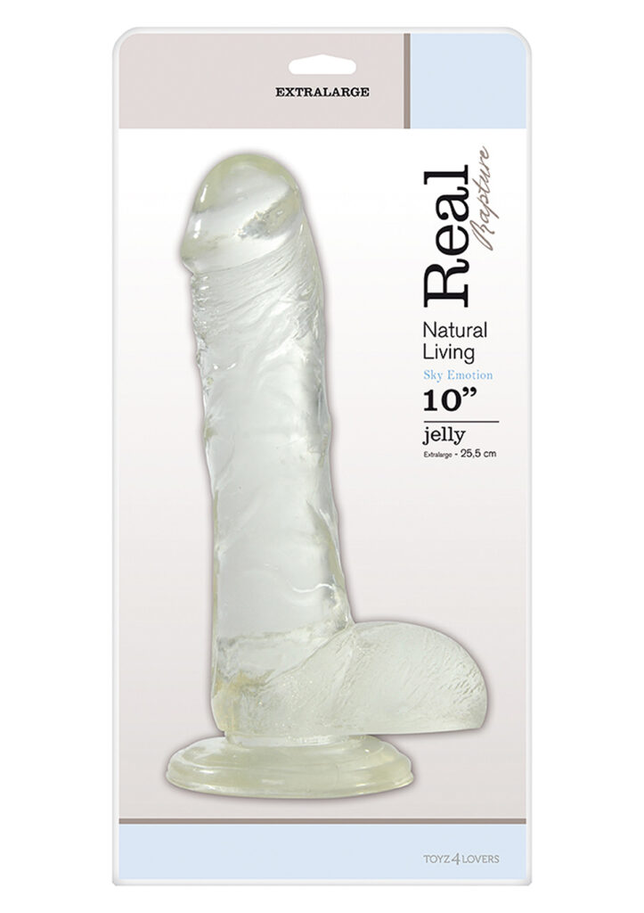 DILDO REAL RAPTURE CLEAR 10 INCH - 25.5 cm klar dildo XXL-1