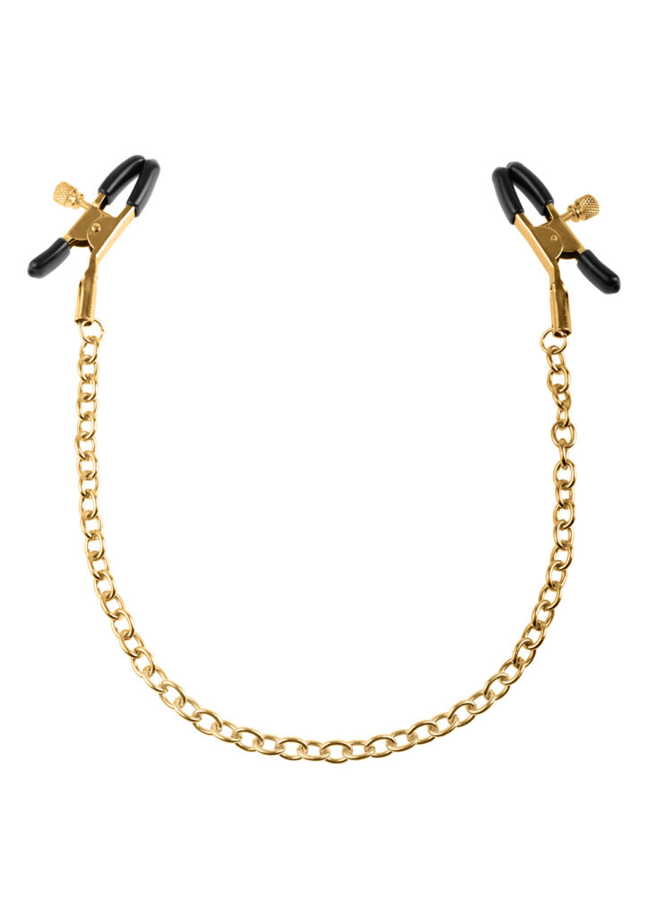 Fetish Fantasy GOLD NIPPLE CHAIN CLAMPS-1