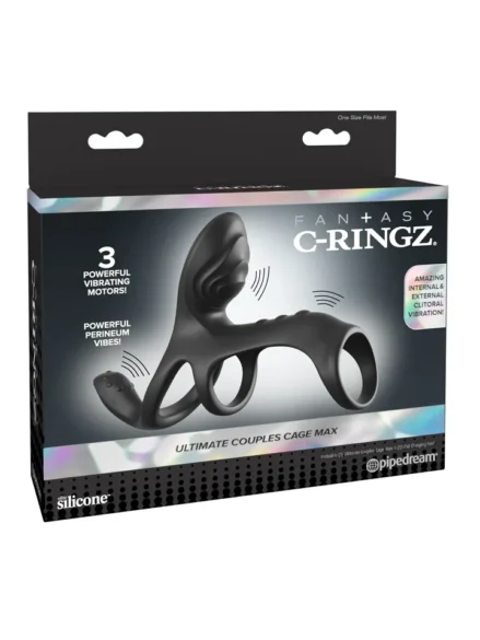 Fantasy C-Ringz Ultimate Couples Cage Max - Penisring med vibrator 0