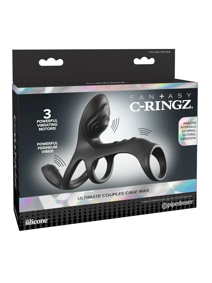 Fantasy C-Ringz Ultimate Couples Cage Max - Penisring med vibrator 0