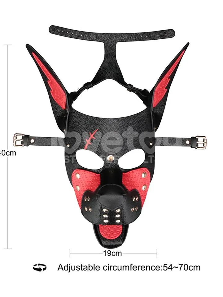 Rebellion Reign Scarred Alpha Pup Mask Red - BDSM mask 0