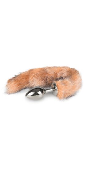 Fox Tail Plug No. 3 - Silver - 36cm Rävsvans Brunrandig-1