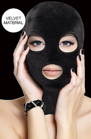 Velvet & Velcro Mask with Eye and Mouth Opening - BDSM mask 0