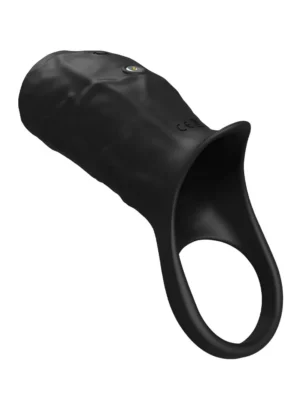 Vibrating Open Cock Sleeve Black - Penisförlängare/Sleeve med vibrator 0