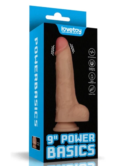 Realistic Vibrating Power Cock 23 cm - Dubbeldildo med vibrator 0