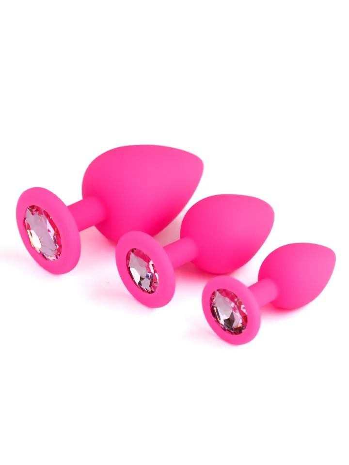 B-Series Silicone Plug Set Pink - Analpluggar paket 0