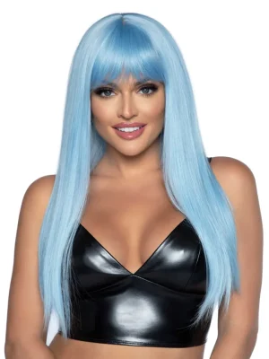 Long Straight Bang Wig Blue - Peruk 0